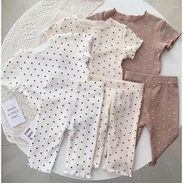 Clothing Sets Children's Air Conditioning Suit Home Baby's Short Sleeved Pyjamas Set Summer Style Kid Girl Wear T-shirt Two-piece