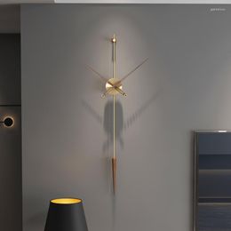 Relógios de parede Metal Clock Electronic Clock Silencioso Escritório Luxo Minimalista Inteligente Moderno Reclússico De Pared Decoração de Casa Creativo