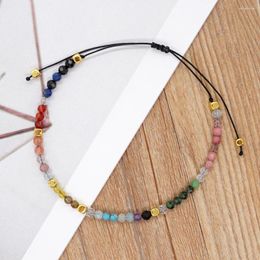 Strand Shinus Multicolor Bracelet Summer Beach Fashion Jewelry Metal Cube Semiprecious Stone Beaded Boho Bracelets For Women