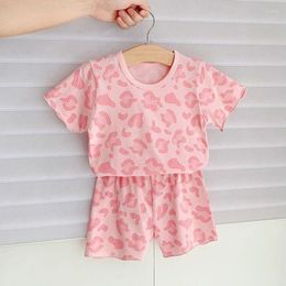 Clothing Sets Baby Girl Summer Home Clothes Set Kids Costume Cute Short Sleeved Tees Shorts Two-piece Toddlser Leisure Outfits Casual Suits