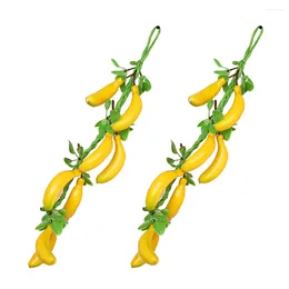 Party Decoration 2 Pcs Simulated Banana Hanging Skewers Artificial House Ornaments Front Door Garland Po Fruit Decorations Wall Props