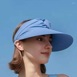 Wide Brim Hats Fashion Solid Color Empty Top Hat Beach Sun Visor Sunshade UV Protection For Outdoor Activities Sports