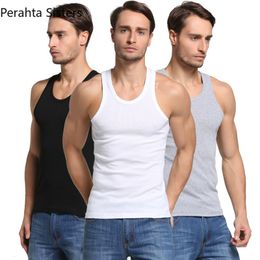 Mens Tank Tops 1PCS Men Fitness Cool Summer 100% Cotton Vest Male Sleeveless Gym Slim Casual Undershirt Gift 230509