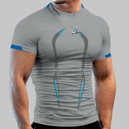 Men's T-Shirts Summer Gym Shirt Sport T Shirt Men Quick Drying Running Shirt Short Sleeve Men Workout Training Tees Fitness Tops T-shirt 230509