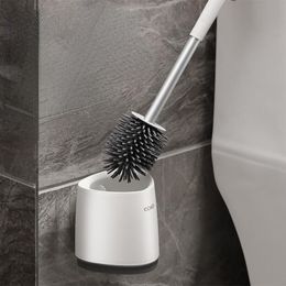 Brushes Silicone White Toilet Brush Holder Wall Mounted Adhesive Trump Hanging Toilet Brush Clean Escobilla Wc Bathroom Accessories 50