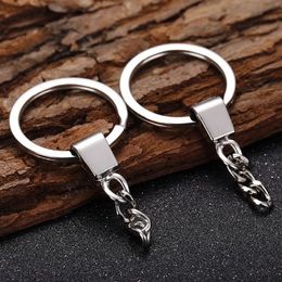 Keychains Lanyards 50pc Manufacturers supply high quality 20x30mm flat ring alloy head 3 grinding chain metal key diy keychain accessories 230508