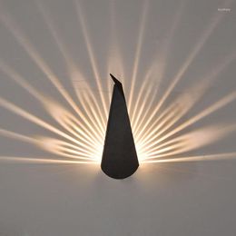 Wall Lamp Peacock Creative LED Modern Sconce Lighting Fixture Nordic Loft Bedroom Bedside Home Decoration Vanity Lights Bathroom