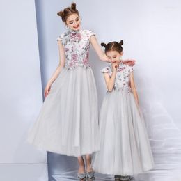 Girl Dresses Caustom Made Chinese Style Stand Collar Dress Children Girls Party