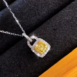 Pendant Necklaces Premium Yellow White Double Colour Zircon Lock Women's Wedding Ball Necklace Jewellery Sister Gift 2023 G1646