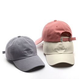 Ball Caps Casual Unisex Letter Cotton Baseball Sports Outdoor Ponytail Women Men CHALLENGE Hip Hop Hats Streetwear 230508