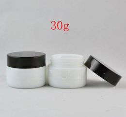 30g white glass cosmetic cream container 30ml white empty glass bottle jar 1oz cosmetic packaging bottles eye cream pot All-match