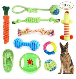 Toys 10Pack Pet Cotton Rope Toy Set Molar Long Lasting Golden Retriever Large And Medium Dog Toys 10Piece Gift Bag dog accessories