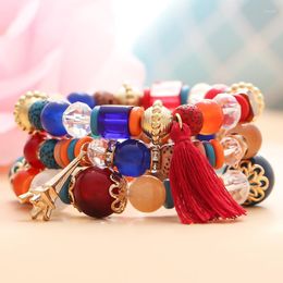 Charm Bracelets ZOSHI Vintage Bohemia Women Set Colourful Stone Beads Tassel Pendent Charms Bracelet Wristband Female Jewellery Gift