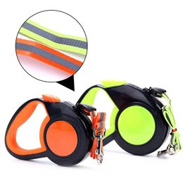 Leashes 3/5/8M Dog Leash Automatic Retractable Reflective Tape Dogs Leashes Nylon Extending Puppy Walking Running Leads Pet Supplies