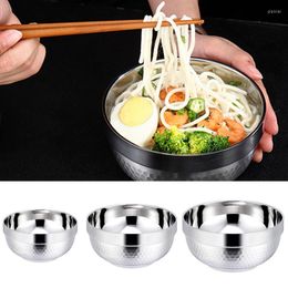 Bowls Stainless Steel Double Bowl Non-Slip Round Soup Kitchen Cooking Salad Vegetable Storage Container For Home Use