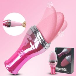 Vibrators Sex Toys for Women Tongue Vibrator Licking Clitoris Vibrating G-spot Massage Stimulator Female Masturbator 230509