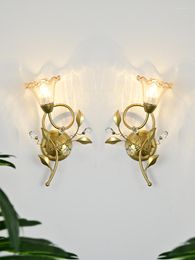 Wall Lamps French Light Luxury Flower Lamp Living Room Bedroom Bedside Porch Aisle Mirror Front Background Decor
