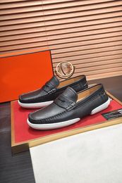 Luxury New Mens Dress Shoes Loafers Office Career Walk Formal Real Leather Italy Slip On Shoe Size 38-45