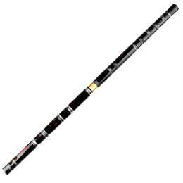 Spinning Rods CDEFG Key Separable Black Bamboo Flute with Transparent Line Musical Instrument Chinese Traditional Handmade Woodwind 230508