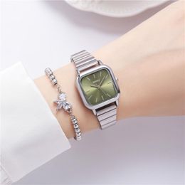 Wristwatches Fashion Quartz Elegant Stainless Steel Women's Watch Square Ladies Casual Women Watches Luxury Gift Female