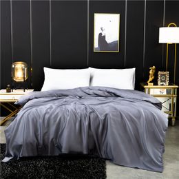 Bedding sets Natural Mulberry Silk Duvet Cover Solid Color Quilt Cover Single Double King Size Comforter Cover 230509