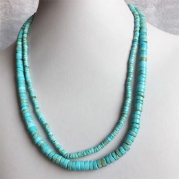 Chains 35/40/45/50/55CM 2 4MM 3 6MM Heishi Blue Turquoise Necklace Natural Stone Jewellery Elegant Exquisite Bead Chain Choker Collier