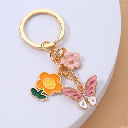 Keychains Beautiful Colour Bee Hive Flower Pendant Drip Alloy Series Of Key Chain Ladies Satchel Accessories