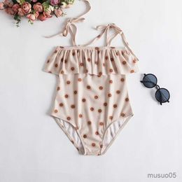 Two-Pieces Dot Swimsuit For Baby Girl Newborn Infant Summer Sleeveless Ruffle Swimwear Infant One-Piece Suit Little Girl Bath Clothes