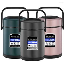 Dinnerware Sets 304 Stainless Steel Vacuum Pot Large-Capacity Insulation Barrel Three-Layer And Multi-Layer Lunch Box Adult Student