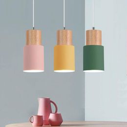 Pendant Lamps Nordic Wood Lights Modern Led Hanging Lamp Kitchen Light Fixtures Loft Industrial Island Bar Dining Room E27