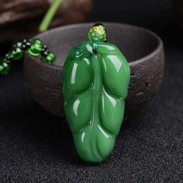 Pendant Necklaces Vintage Green Natural Stone Cicada Amulet Rosary Men's and Women's Fashion Jewelry Y23