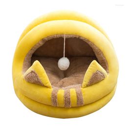 Cat Beds Semi-Enclosed Bed Kitten Lounger House Tent Washable Cave Soft Pet Sleeping Cosy Supplies