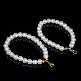 8mm Pearl Beaded Charm Bracelets Gold Silver Color Jewelry For Women Girl Party Club Wedding Fashion Accessories