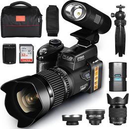 Câmera digital digital de câmeras G-ANICA Câmera DSLR de 33MP com câmera de vídeo digital de lente Telepo de 24 anos