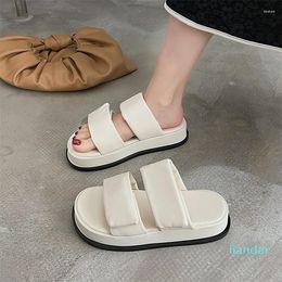 Slippers Design Summer Open Toe Fashion Women Platform Flats Casaul Beach Women's Slides Elegant Sandals