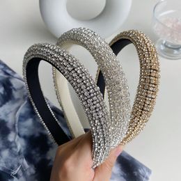 Headbands Luxury Baroque Full Sponge Headband Fashion Hair Accessories Women Shiny Hairbands Cute Hair Hoop Headwear 230506