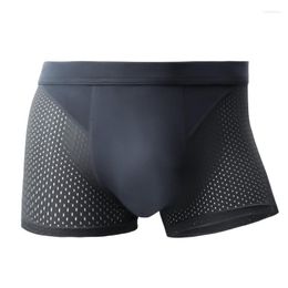 Underpants Boxers Shorts Ice Silk Panties Man Solid Breathable Modal Pouch Male Trunk