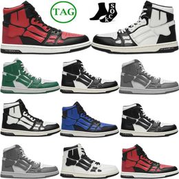 Women Men Casual Shoes Fashion Sneakers Bone Shoe Womens Mens Sneaker Luxury Designer Trainers Black White Red Green Platform Trainer High-quality Leather