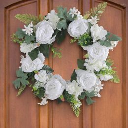 Decorative Flowers Beautiful Artificial Garland Simulation Reusable Front Door Porch Wreath Long Lasting Scene Layout