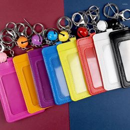 Card Holders Design Solid Colour Mini Women Holder Portable ID Bus Cards Cover Case Office Work Keyring Bag