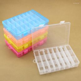 Jewelry Pouches 24 Grids Multicolour Organizer Container Plastic Box Adjustable Compartment Earring Fish Lure Hook Bait Storage Case