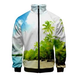 Men's Hoodies & Sweatshirts Beach Cool Collar Zipper Men Women Ocean Sky Beautiful Seaside View Hoodie 3D Autumn Winter CoatsMen's