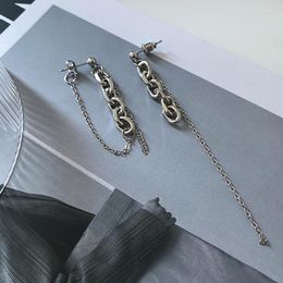 Stud Earrings Cool Personality Asymmetric Chain Long For Women 2023 Trend Fashion Korean Style Tassel Jewelry Girls