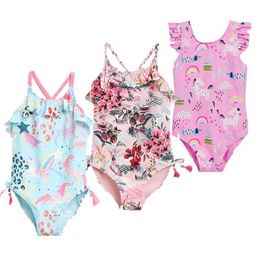 Children's swimwear 3m-5T Girls Swimsuit Summer Children Swimsuit Beach One Piece Swimsuit Baby Girl Swimsuit Flower Backless Children Clothes P230509