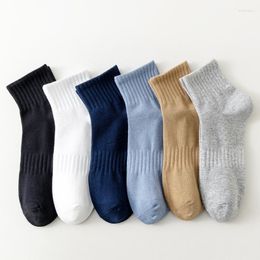 Men's Socks 6 Pairs Men's Short Cotton With Waistband Non-slip Sports For Men Size 38-45