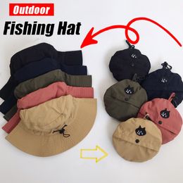 Wide Brim Hats Bucket Foldable Panama Hat Outdoor AntiUV Sun For Men Women Spring Summer Fast Dry Waterproof visors Cap Fisherman Caps 230508