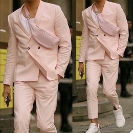 Men's Suits Blazers Summer Pink Designs Men Suits Casual Groom Tuxedos Masculino Man Outfit Homecoming Party Loose Two Piece Costume 230509