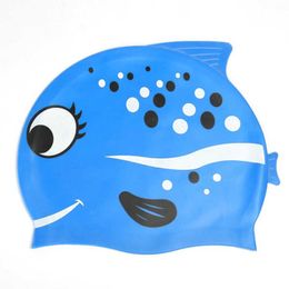 Bikinis Set Swimming Caps Waterproof Children's Silicone Cap Long Ears Protection for Pool and Beach with Animal Design