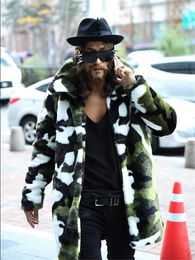 Men's Trench Coats Clothing Coat Male Plus Cotton Thermal Fur Personalised Camouflage Slim ClothingMen's