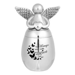 Urns 316L Stainless Steel Angel Wings Heart Small Urns Your Wings Were Ready Memorials Cremation Ashes Urn Keepsake CasketEgg Shape